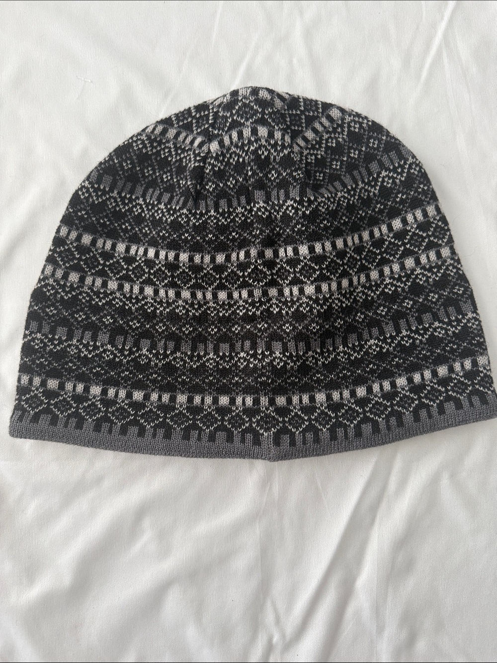 Men's Gray & Black Patterned Winter Beanie by Turtle Fur - Picture 2 of 2